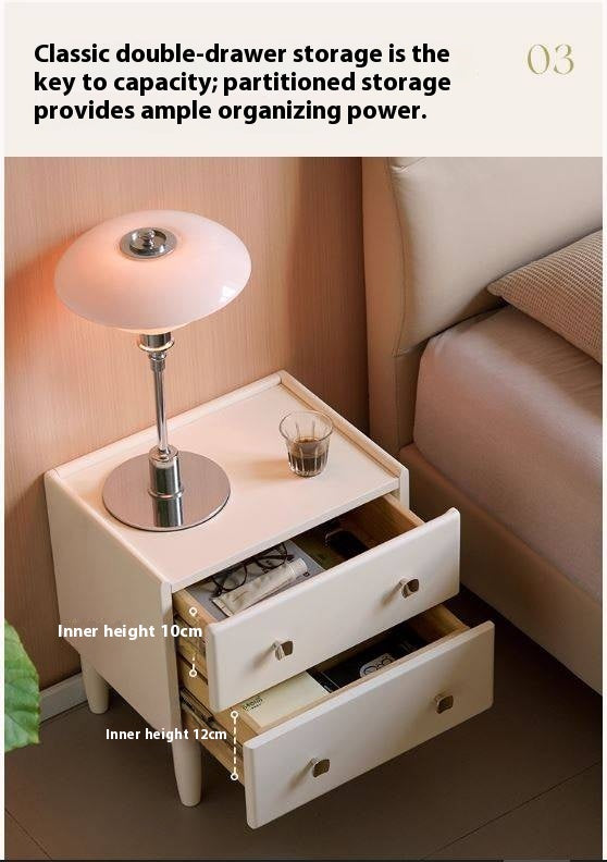 Solid Rubberwood Modern Nightstand