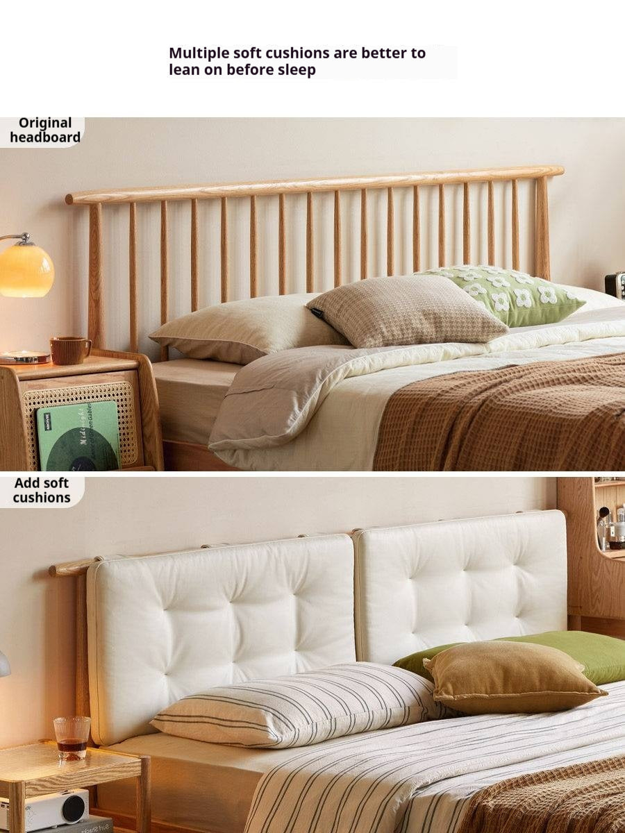 Headboard Backrest Cushion with Creamy White Leather