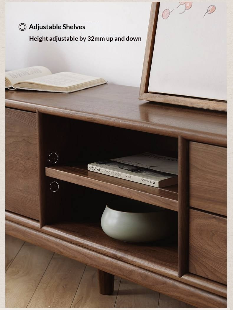 Ash, Black Walnut Solid Wood Modern Simple TV Cabinet