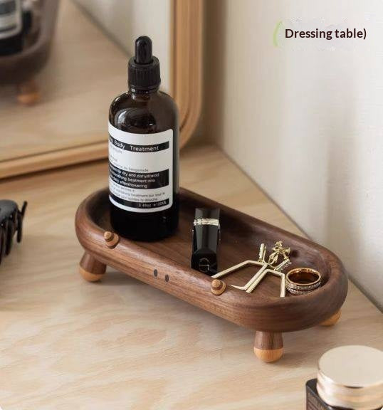 Black Walnut Solid Wood Tray for Snacks, Desserts, and Jewelry Storage