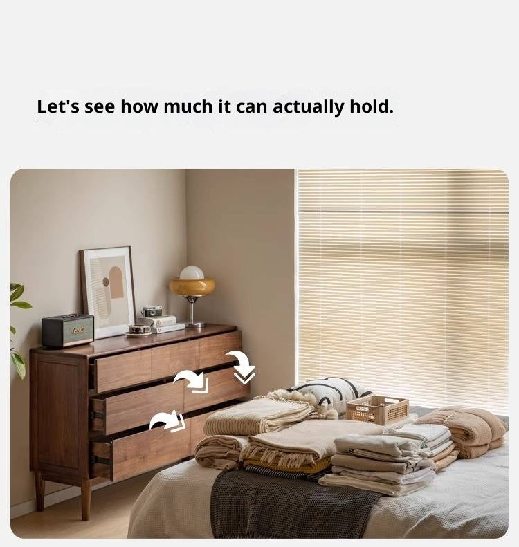 Black Walnut, Ash Solid Wood Chest of Drawers