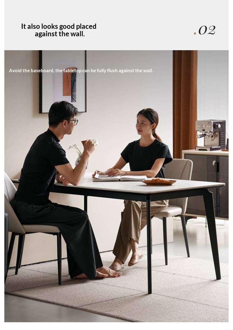 Solid Rubberwood Modern Minimalist Rock Board Dining Table