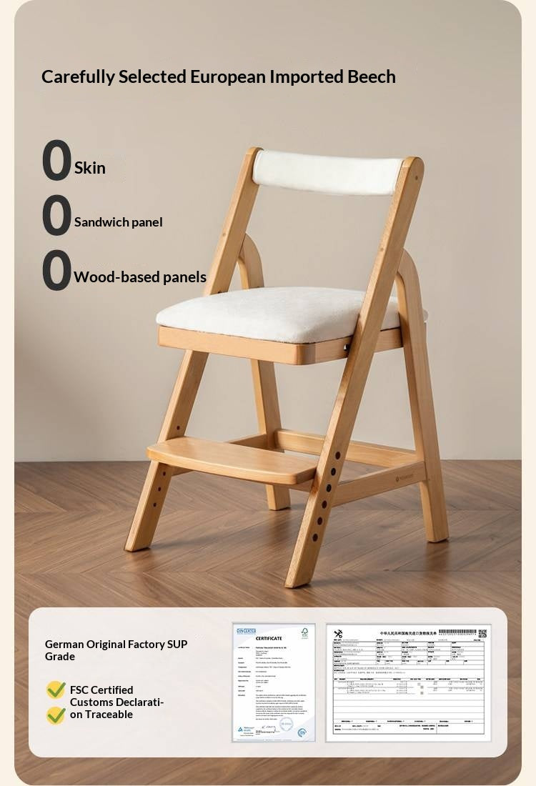 Beech Solid Wood Adjustable Kids Lift Chair