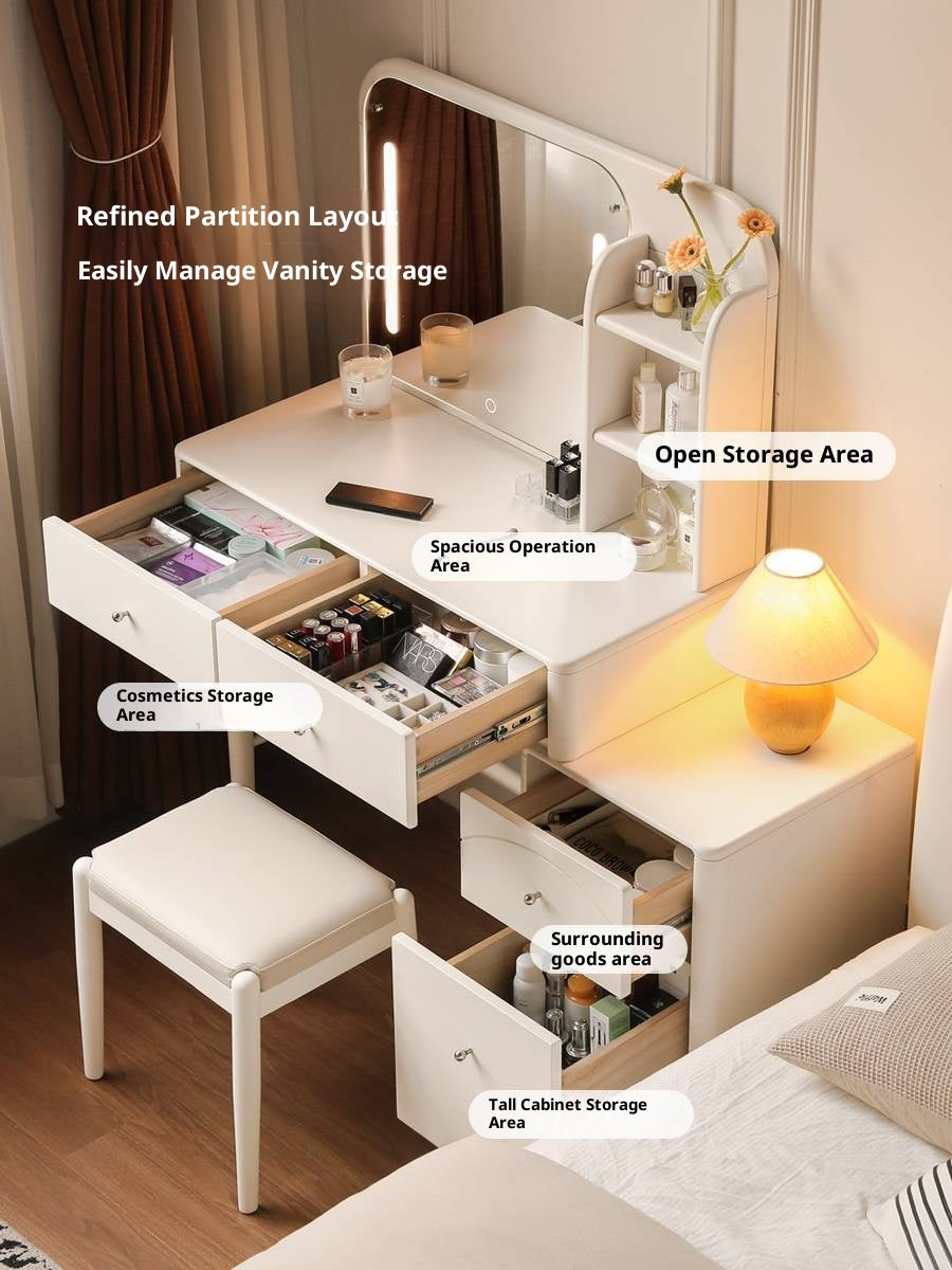 Solid Rubberwood Telescopic Multifunctional Dressing Table