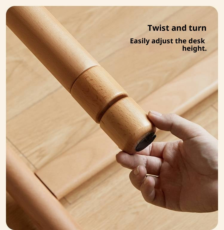 Beech Solid Wood Children's Desk Adjustable Writing Desk