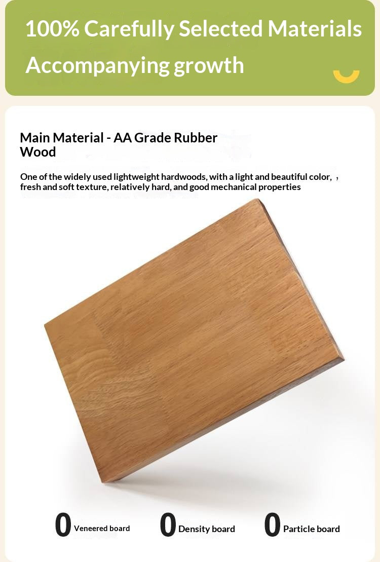 Solid Rubberwood Children's Bookcase with Sliding Doors and Toy Storage