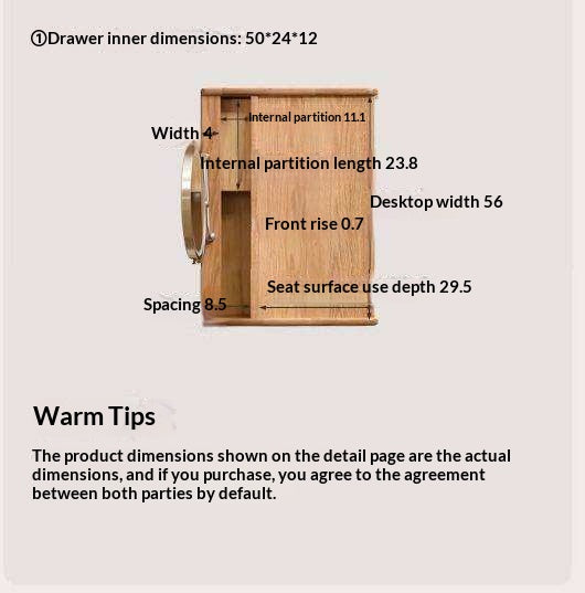 Oak Solid Wood Modern Simple Vanity Table