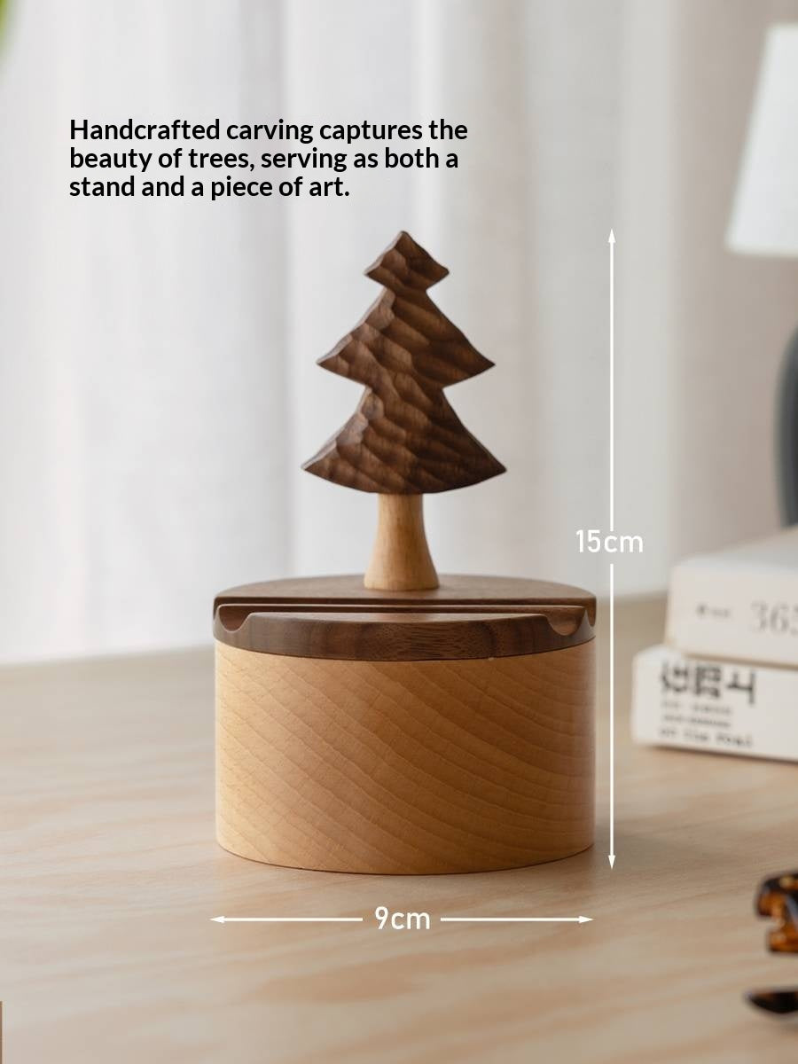 Black Walnut, Beech Solid Wood Phone Stand