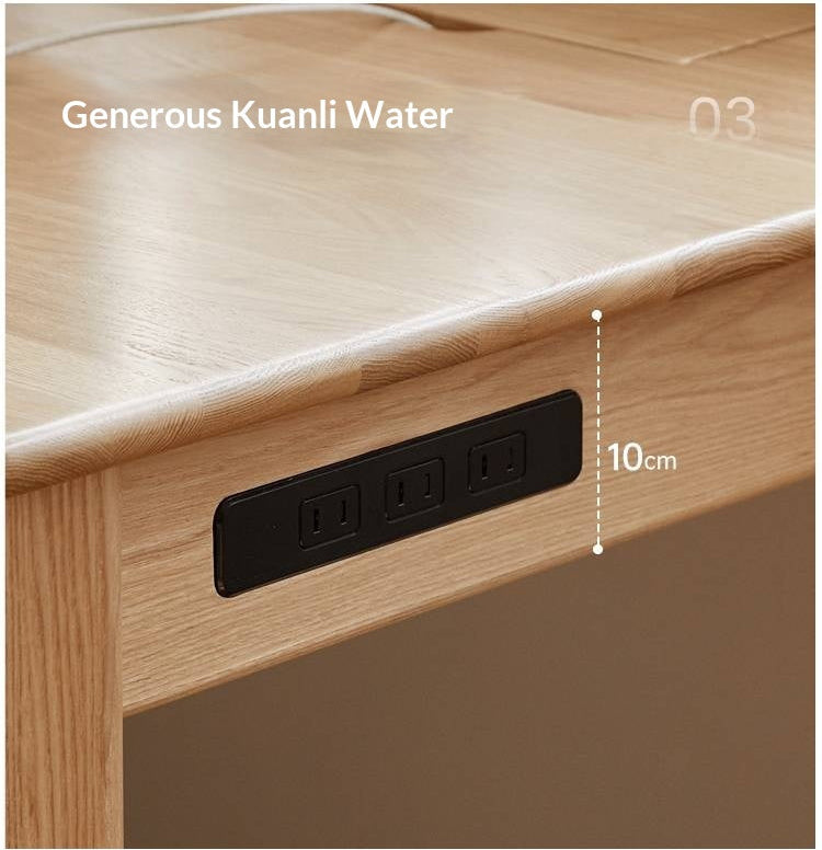 Ash Solid Wood Modern Multifunctional Office Desk