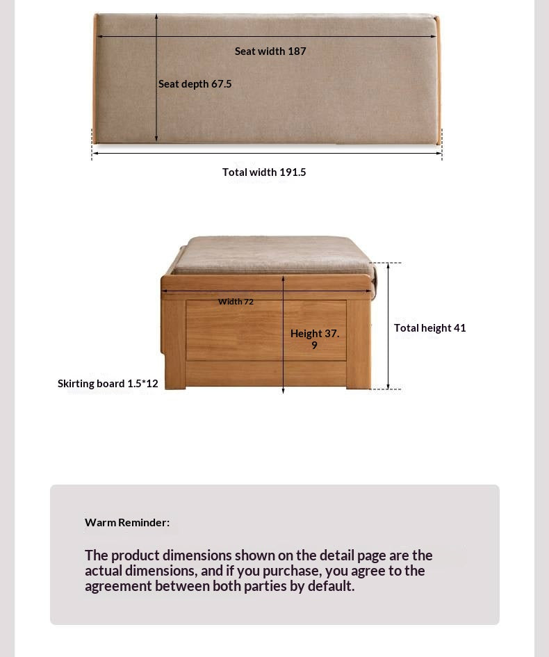 Solid RubberWood Storage Daybed with Pull-Out Drawer and Backless Design