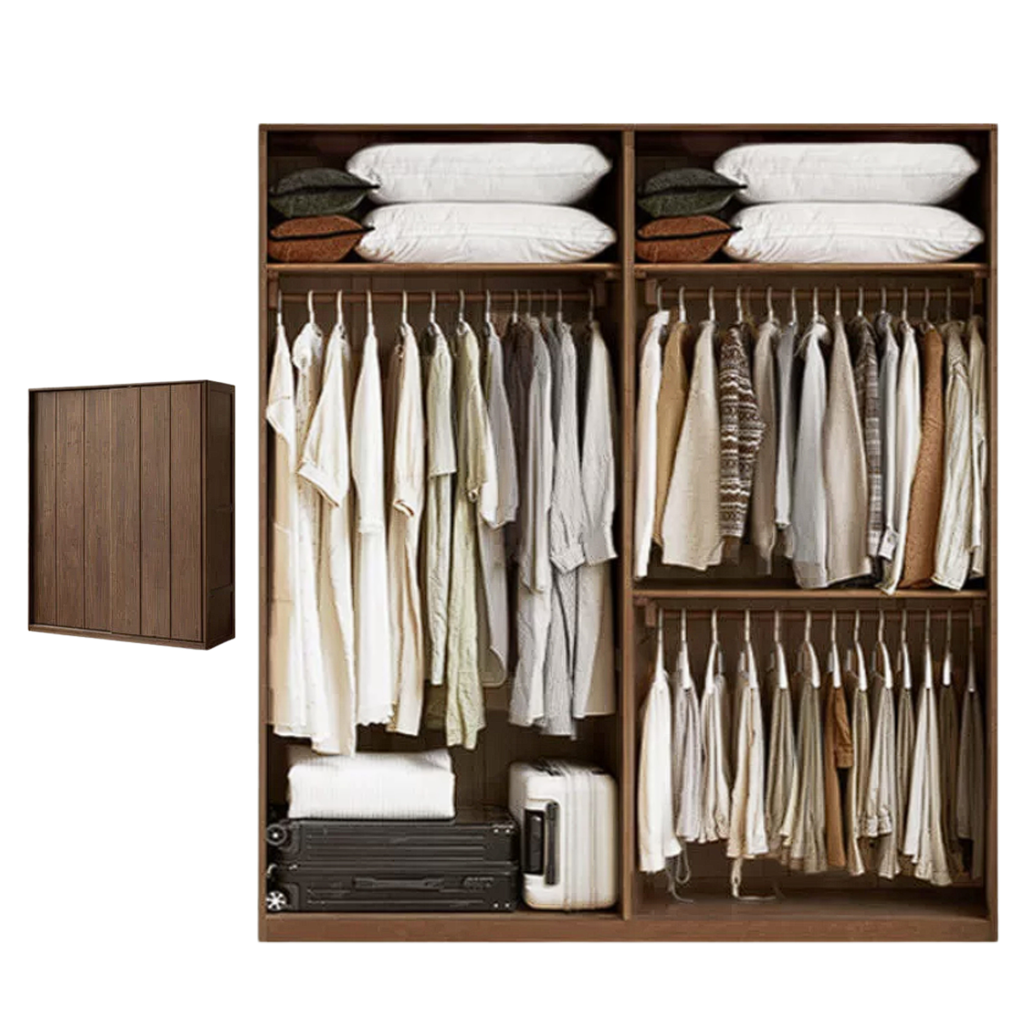 Black Walnut, Sandalwood Sliding Door Wardrobe.