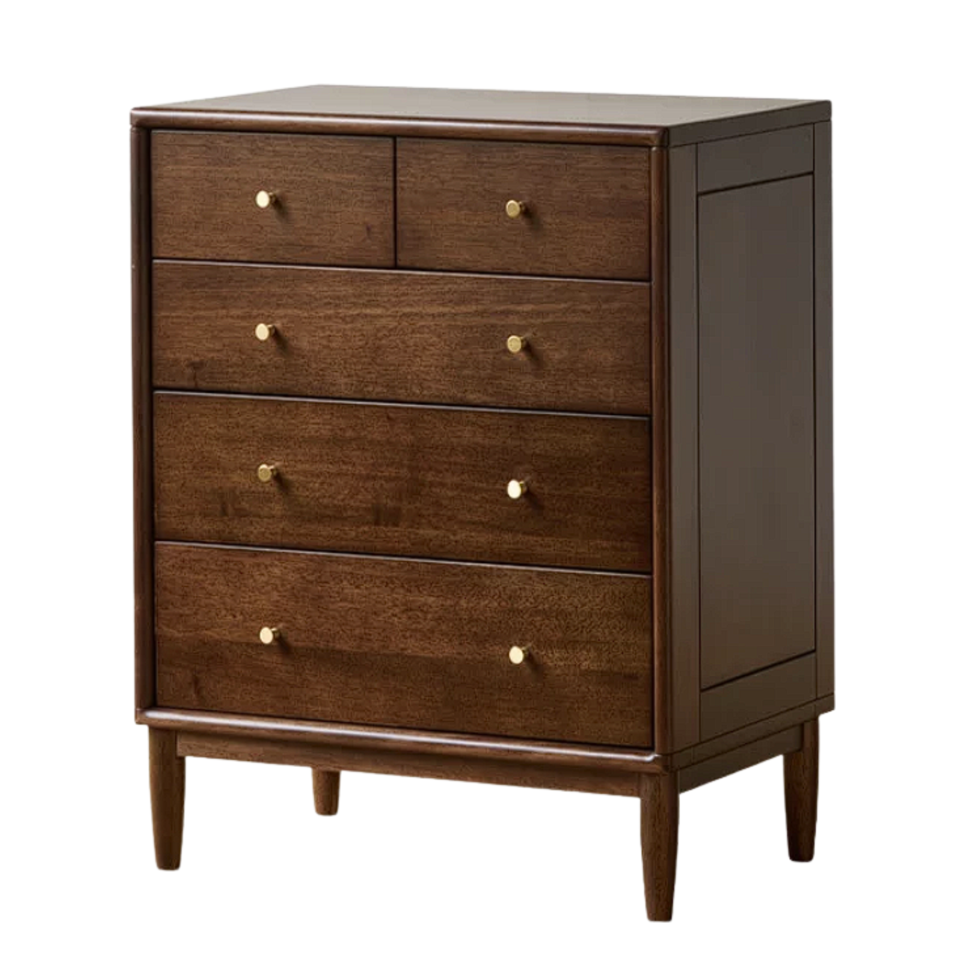 Oak, Solid Rubberwood, Golden Pearwood Modern Minimalist Chest of Drawers