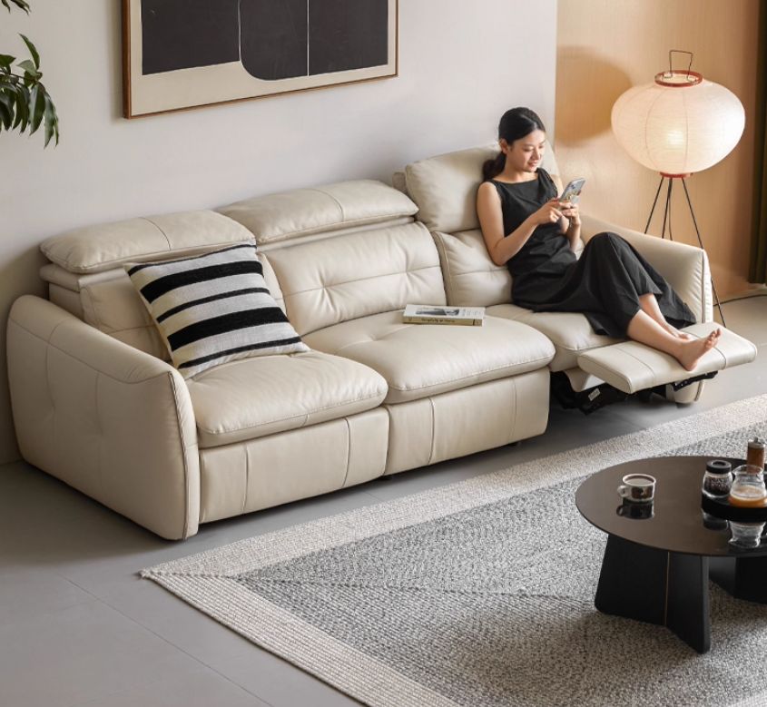 Leather Electric Luxury High Backrest Sofa