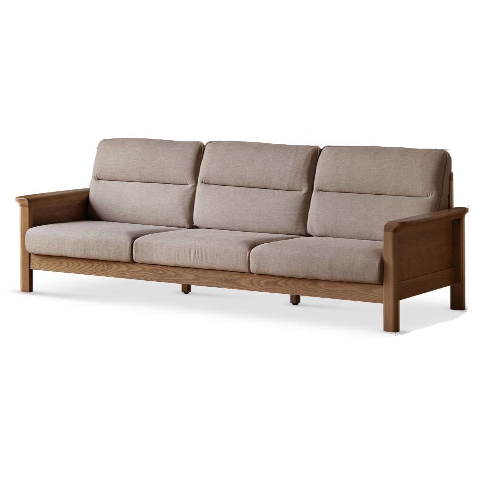 Ash Solid Wood Modern High Back Sofa