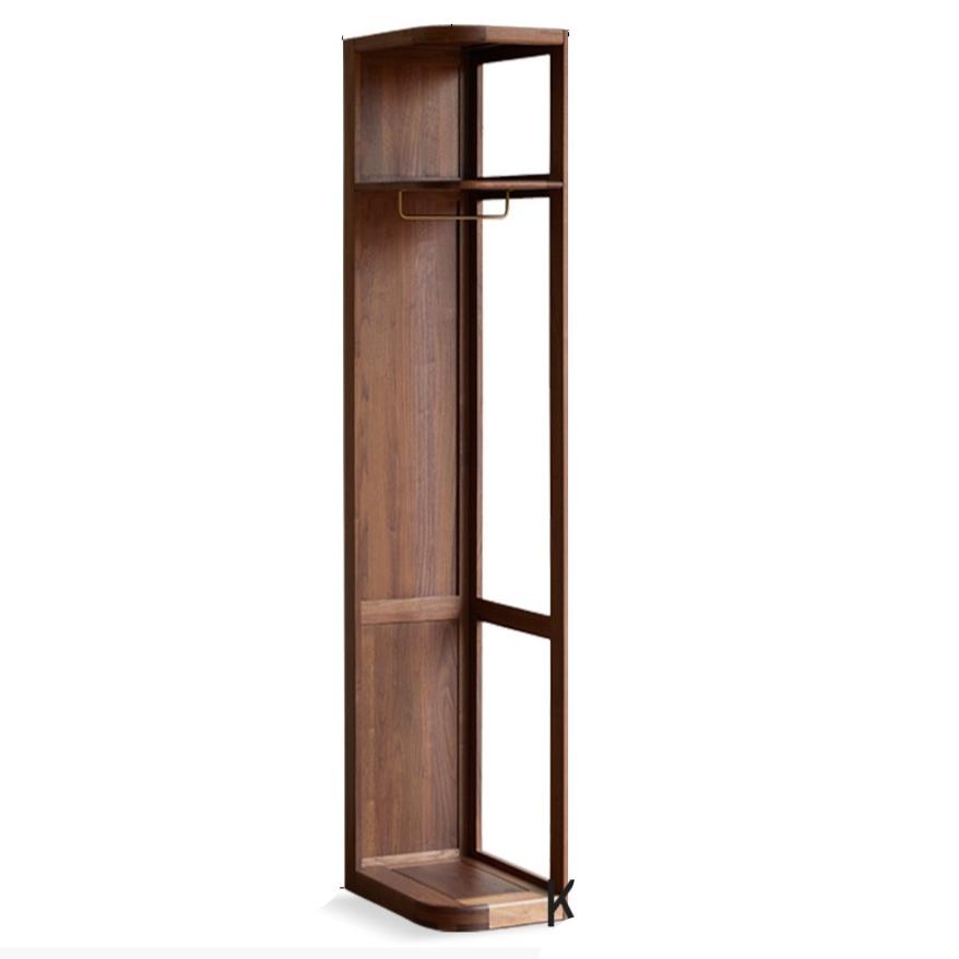 Black Walnut Solid Wood Storage Rack Floor Corner Hanger