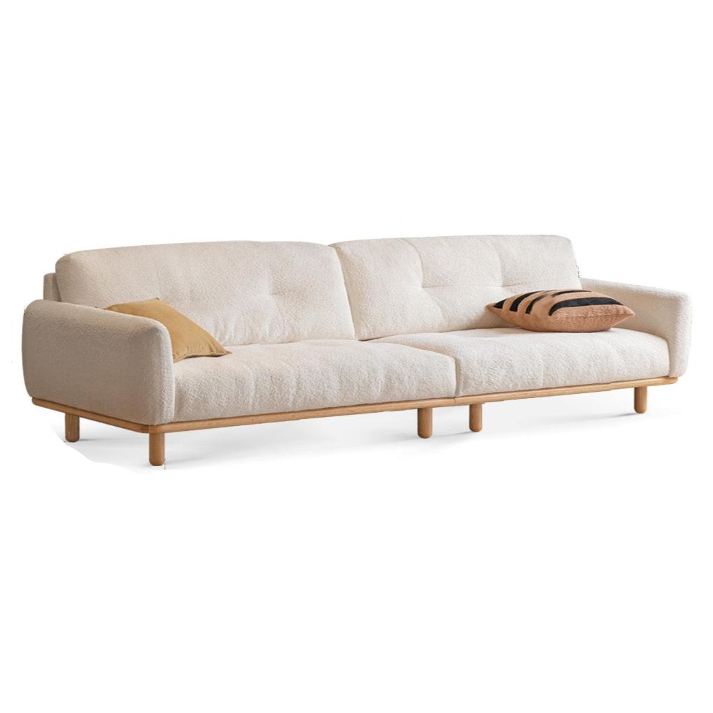 Fabric Lambskin White Sofa