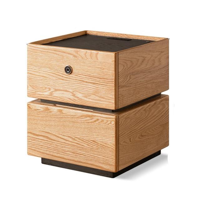 Oak solid wood multifunctional nightstand