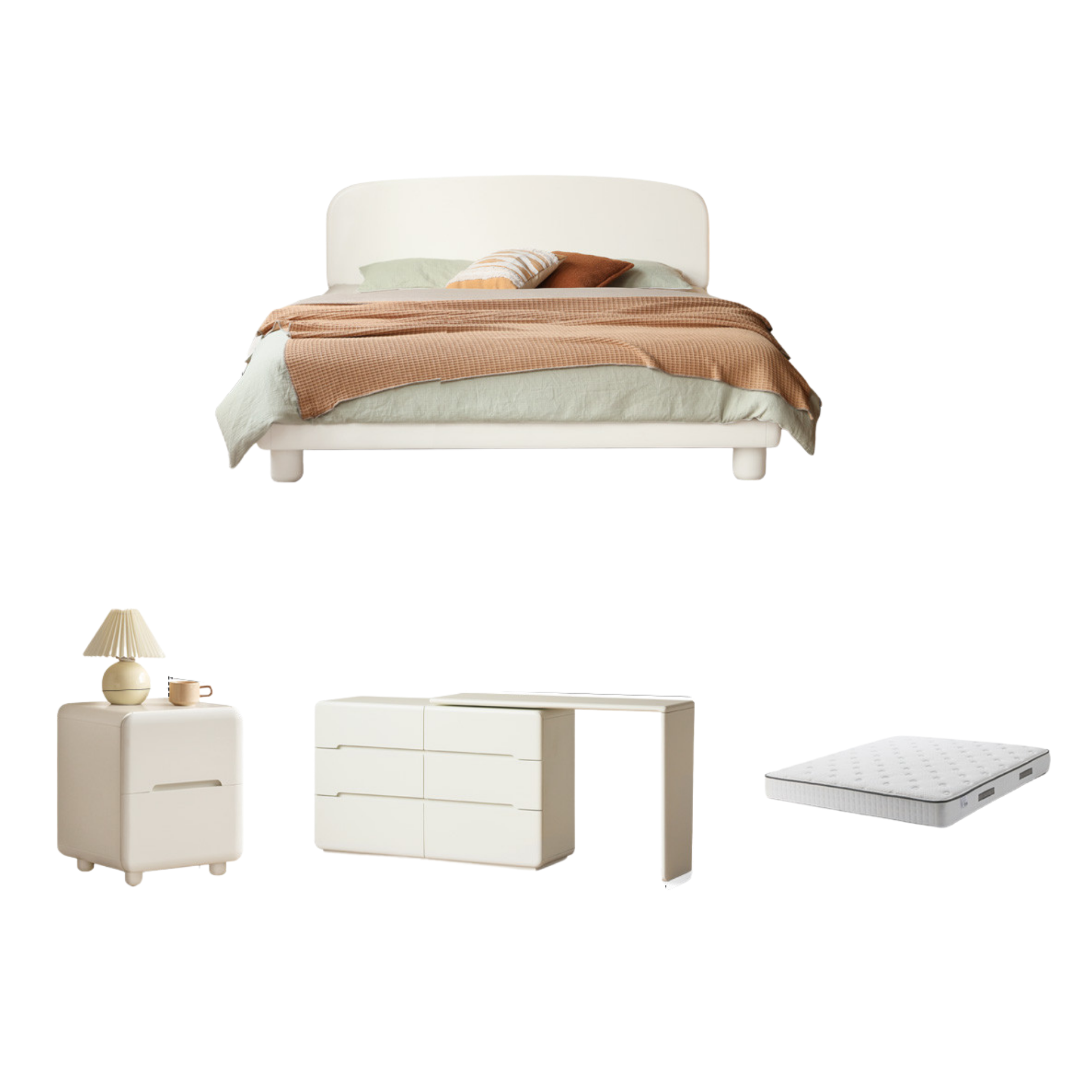 Tulip Tree, Solid Rubberwood Cream Air Makeup Table