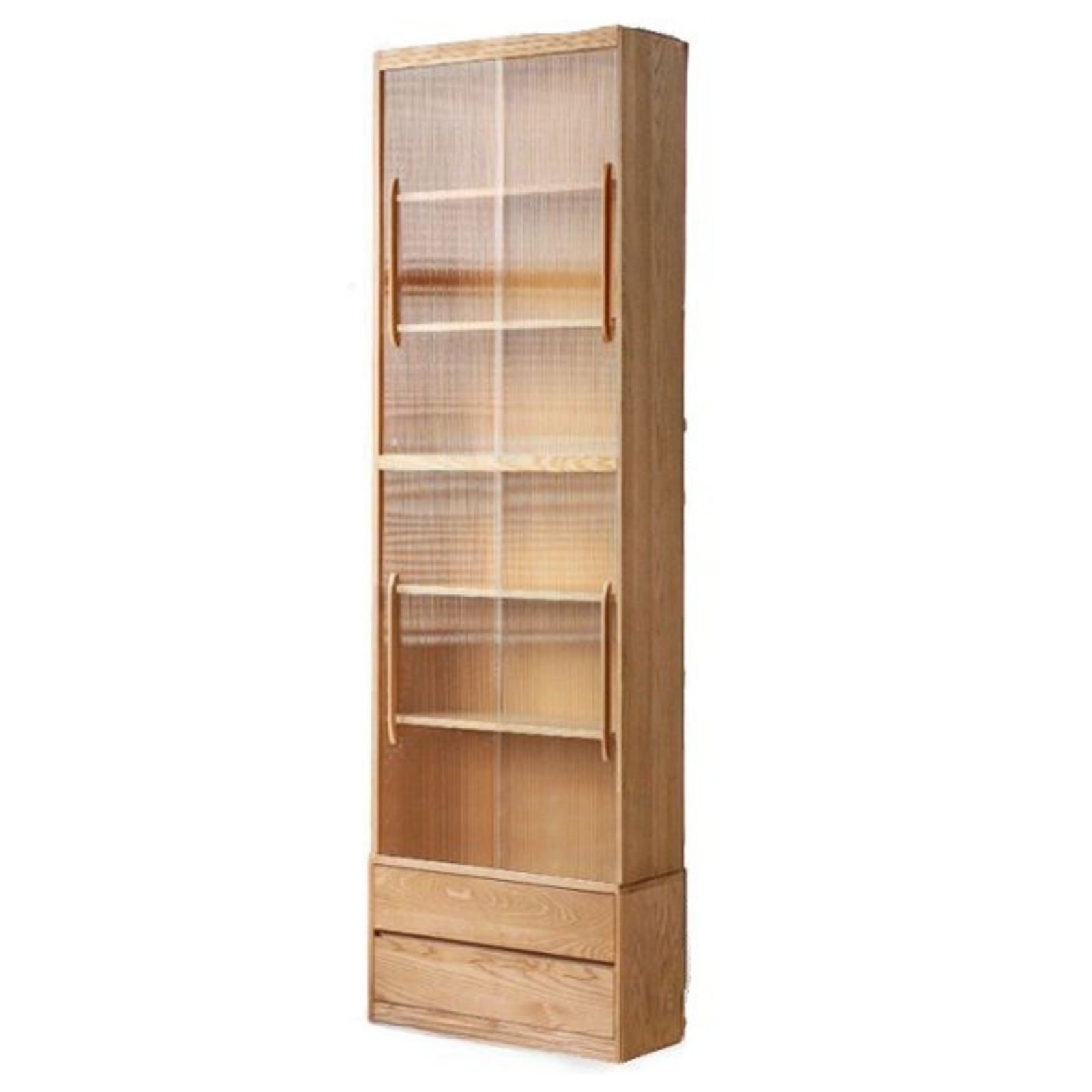 Oak, Ash Solid Wood Wall-Mounted Bookcase with Simple Storage Design