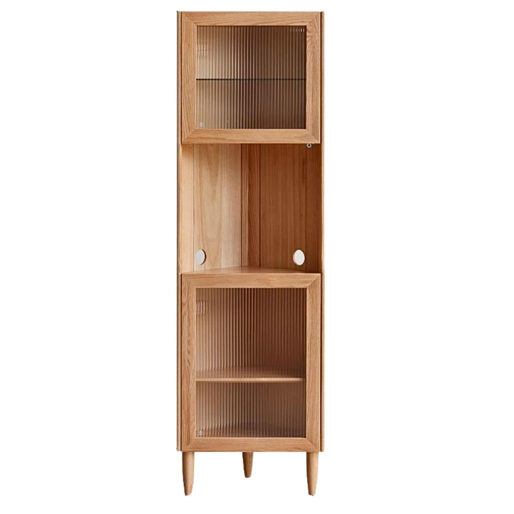 Oak solid wood corner storage cabinet,