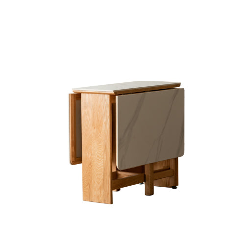 Oak Solid Wood Retractable Folding Dining Table