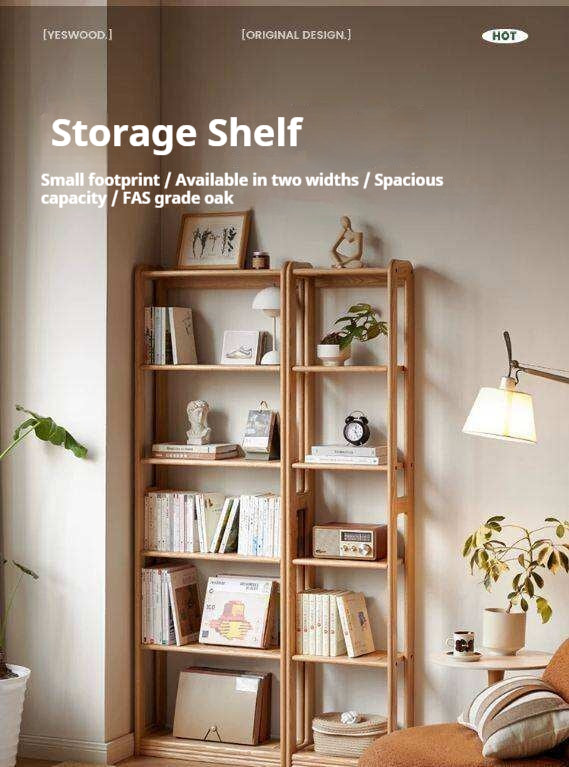 Oak, Beech Solid Wood, Solid RubberWood  Ultra Thin Storage Rack