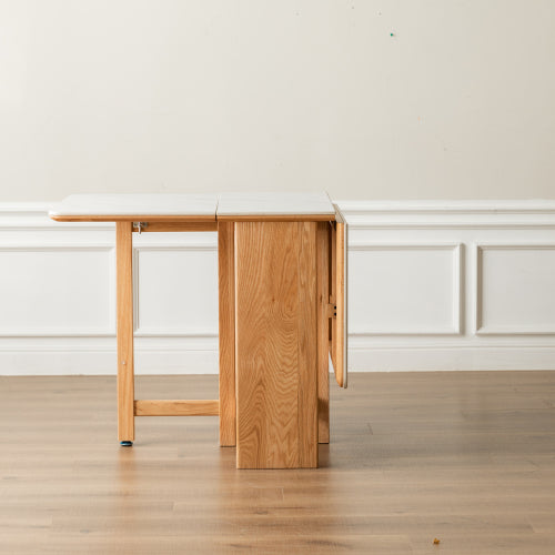 Oak Solid Wood Retractable Folding Dining Table