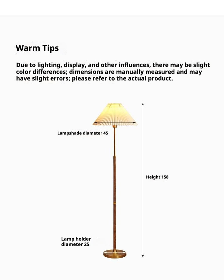 Ash Solid Wood Antique Floor Lamp With A Metal Base