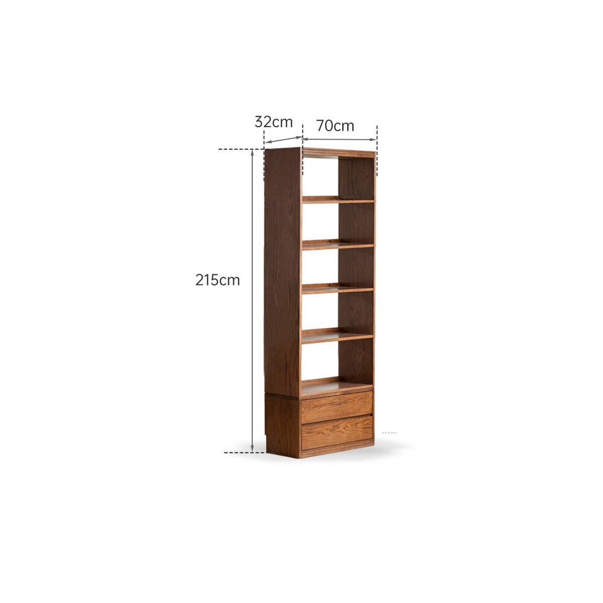 Oak solid wood bookshelf floor rack storage full wall bookcase<