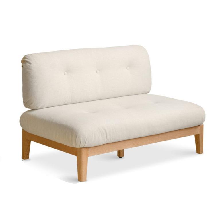 Oak Solid Wood Fabric Sofa