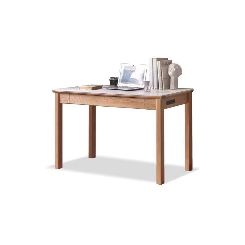 Oak Solid Wood  rock slab  office Desk-