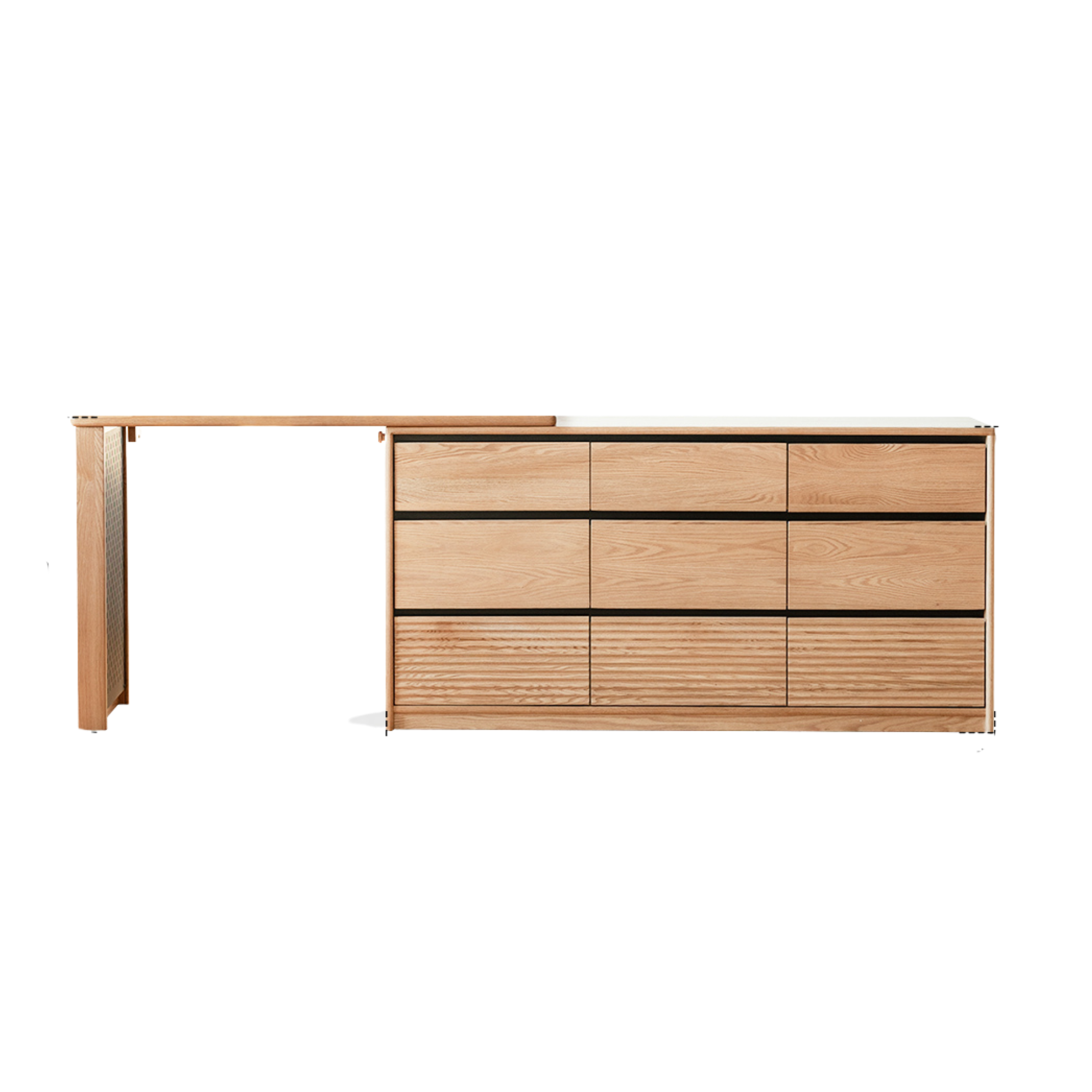 Oak, Ash Solid Wood Modern Telescopic Dressing Table