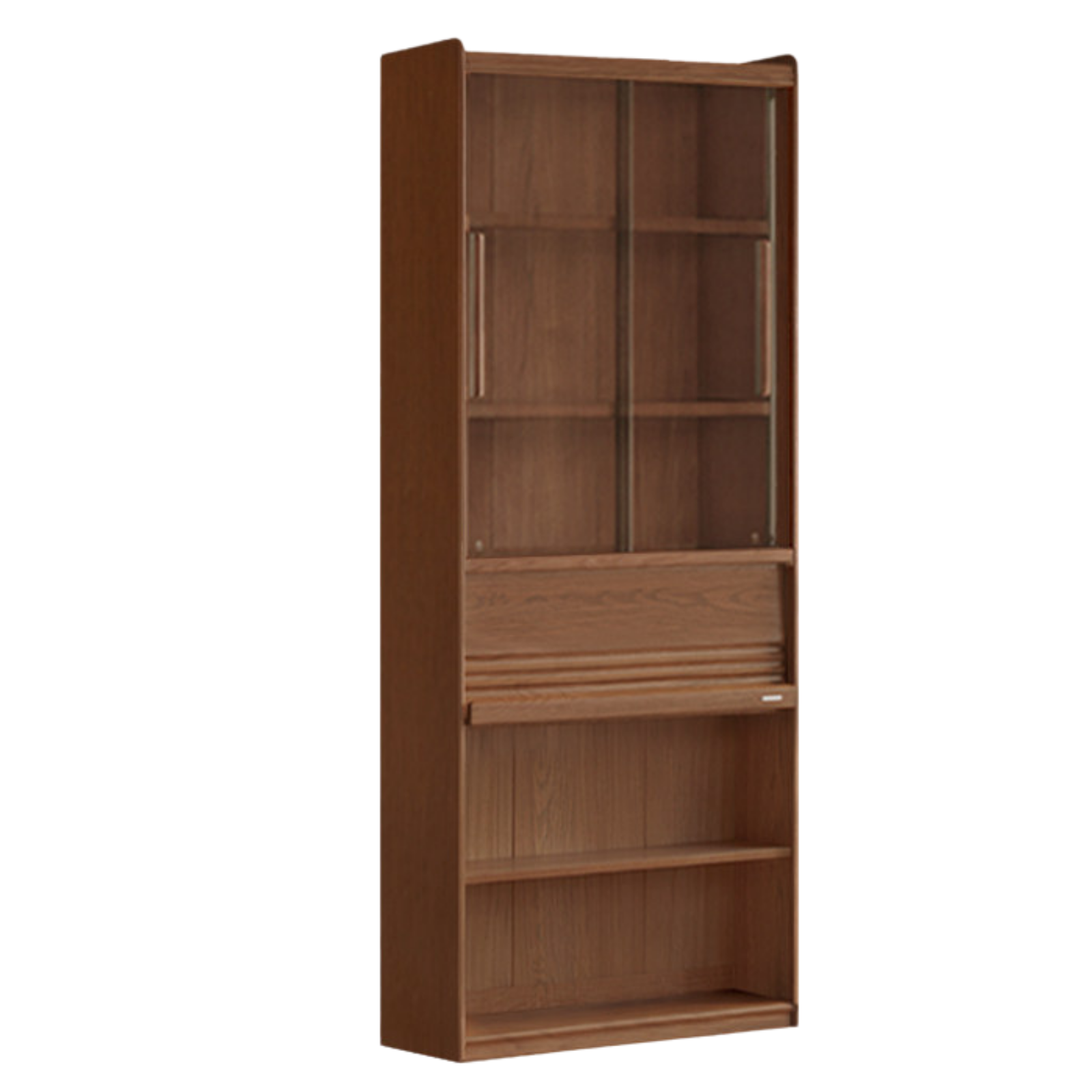 Black Walnut, Sandalwood, Oak, Ash Solid Wood Combination Bookcase with Floor Display and Luxury Storage
