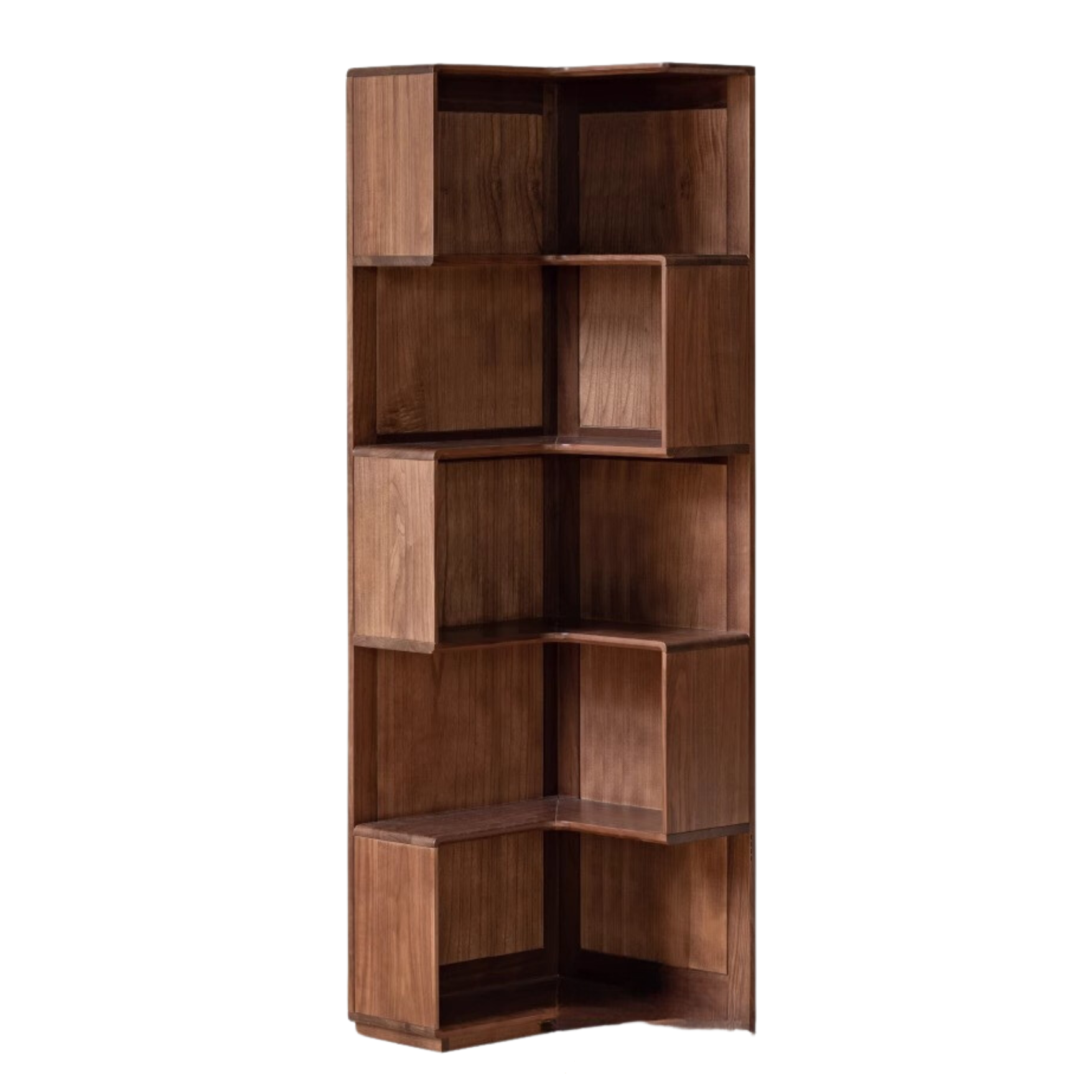 Black walnut solid wood corner storage bookcase<