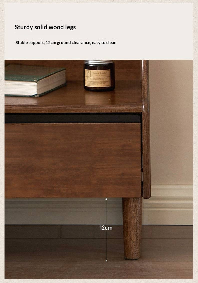Oak Solid Wood, Solid Rubberwood Nightstand