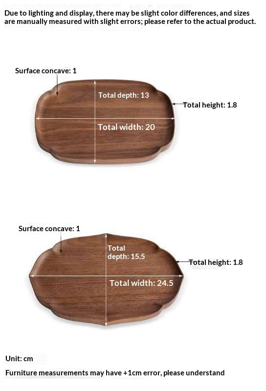 Black Walnut, Cherry Solid Wood Tray Storage Plate