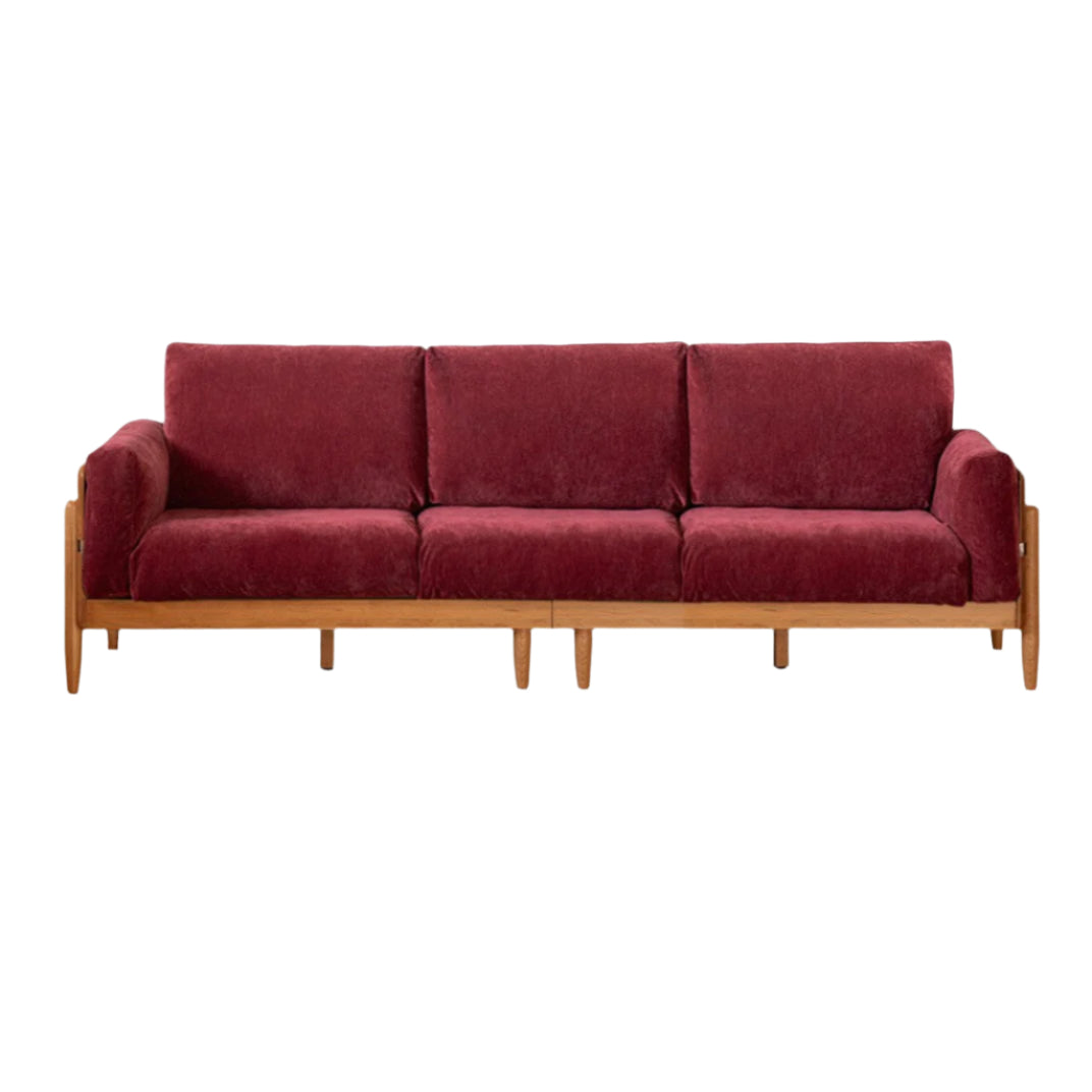 Cherry Solid Wood Modern Straight Sofa