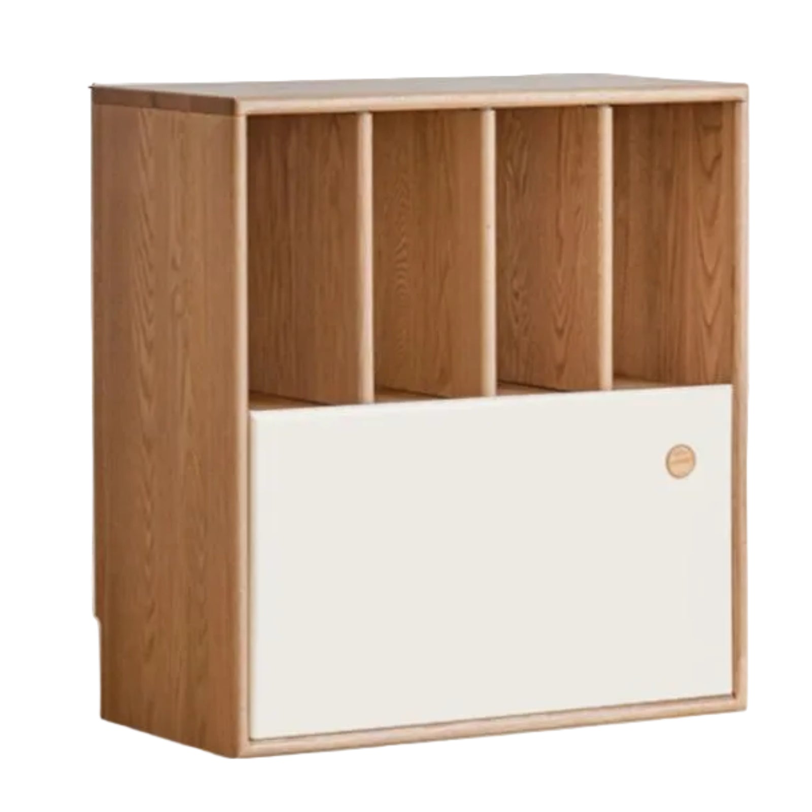 Oak, Beech Solid Wood Cream Style Module Combination Bookcase