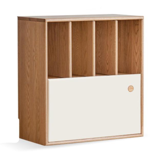 Oak solid wood cream style module combination bookcase