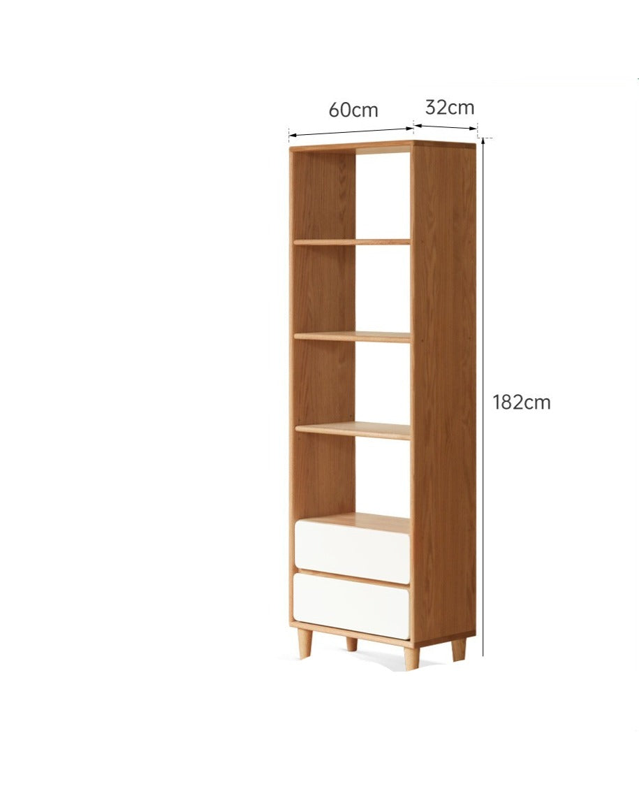 Oak solid wood modern storage bookcase<