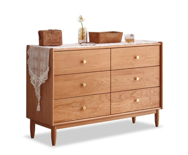 Cherry solid wood chest of drawers"