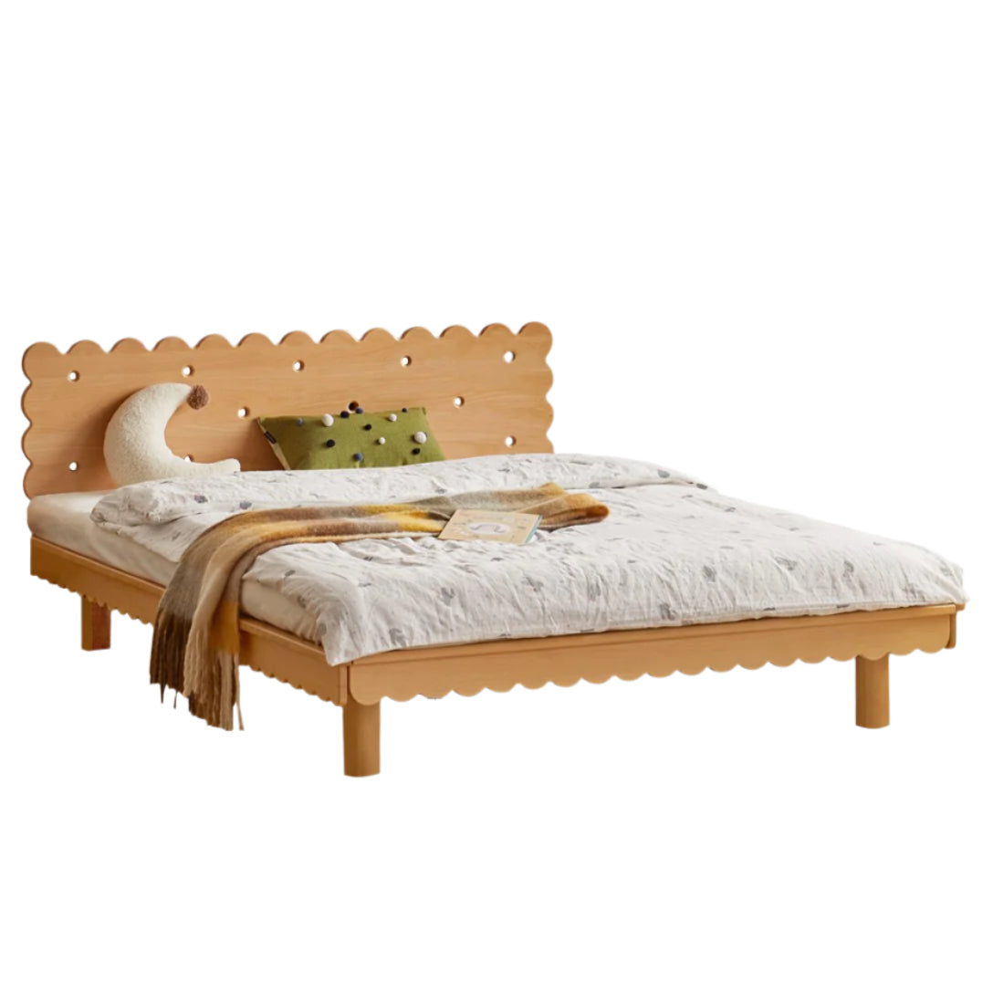 Beech Solid Wood Children's with Scalloped Frame biscuit bed