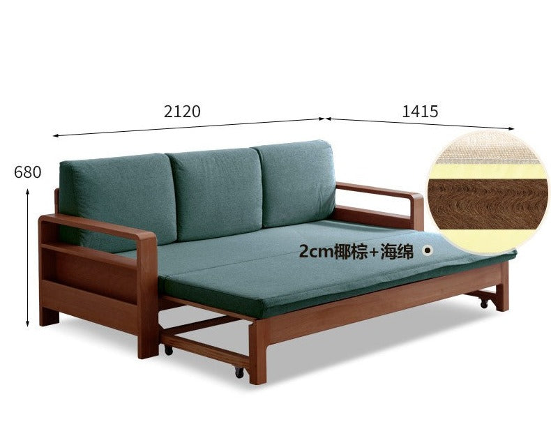 Oak, Beech solid wood Sleeper sofa: