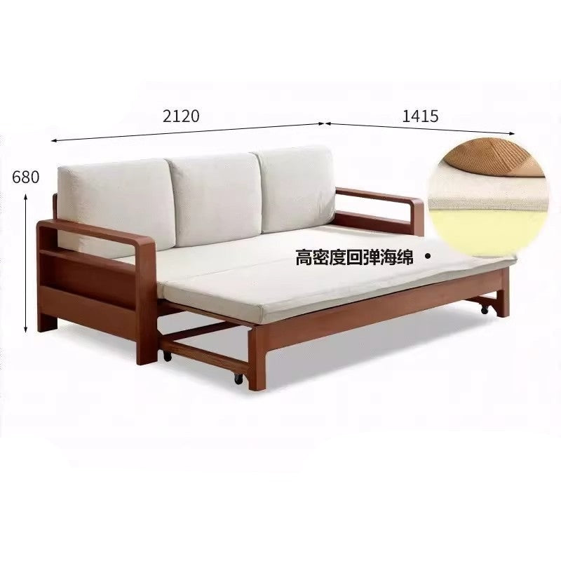 Oak, Beech folding multi-functional storage sofa bed