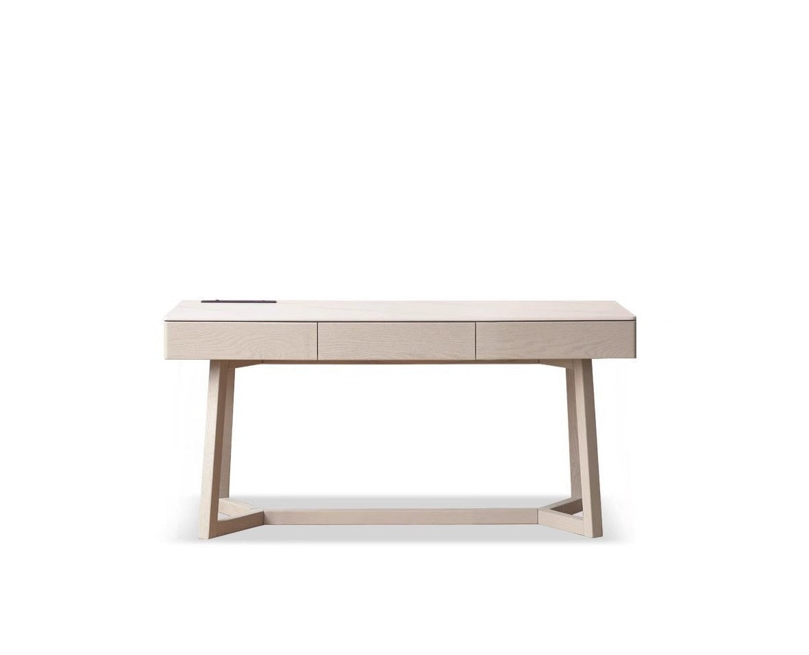 Oak Solid wood slate Elegant desk with drawer"