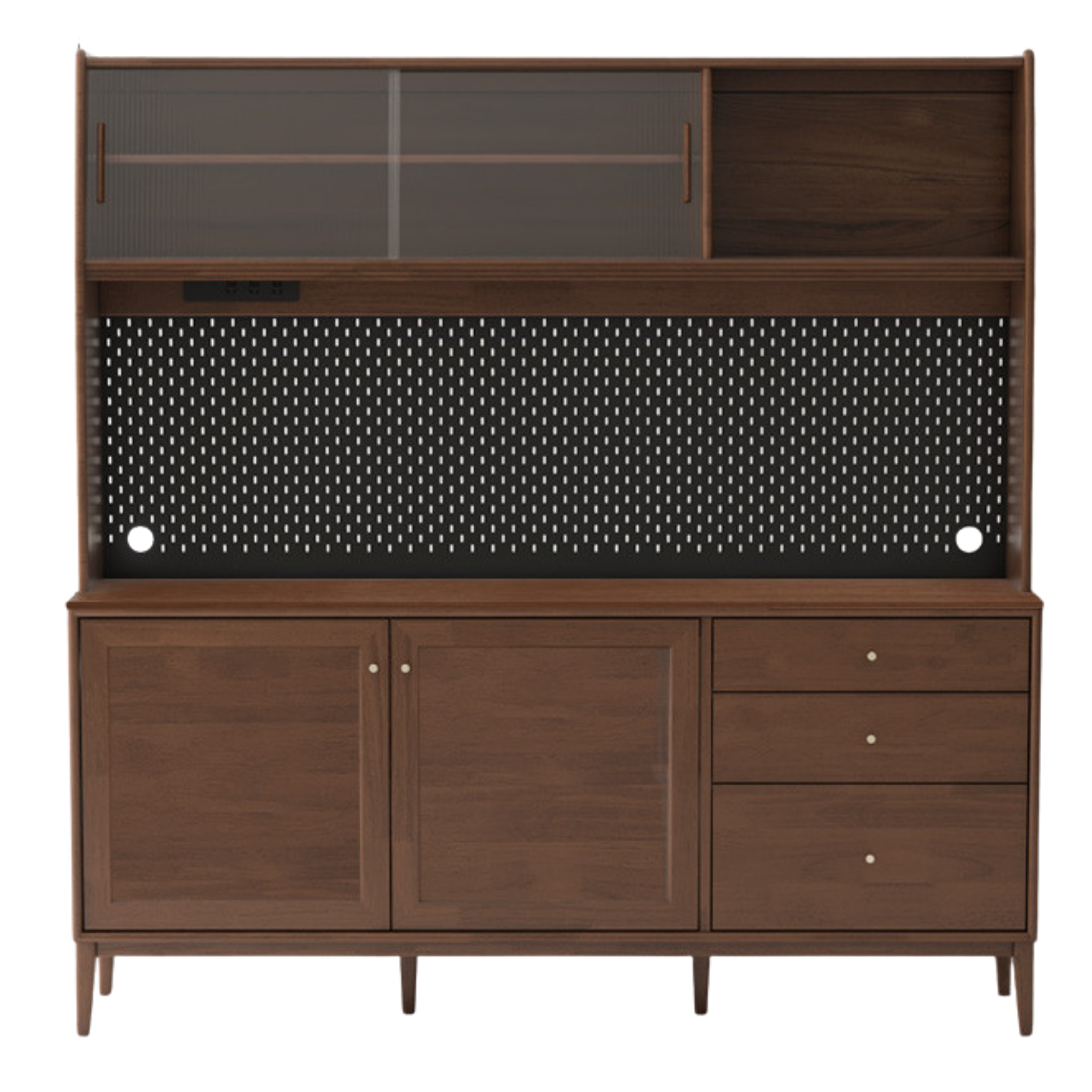 Oak Solid Wood, Solid Rubberwood Modern Dining Sideboard