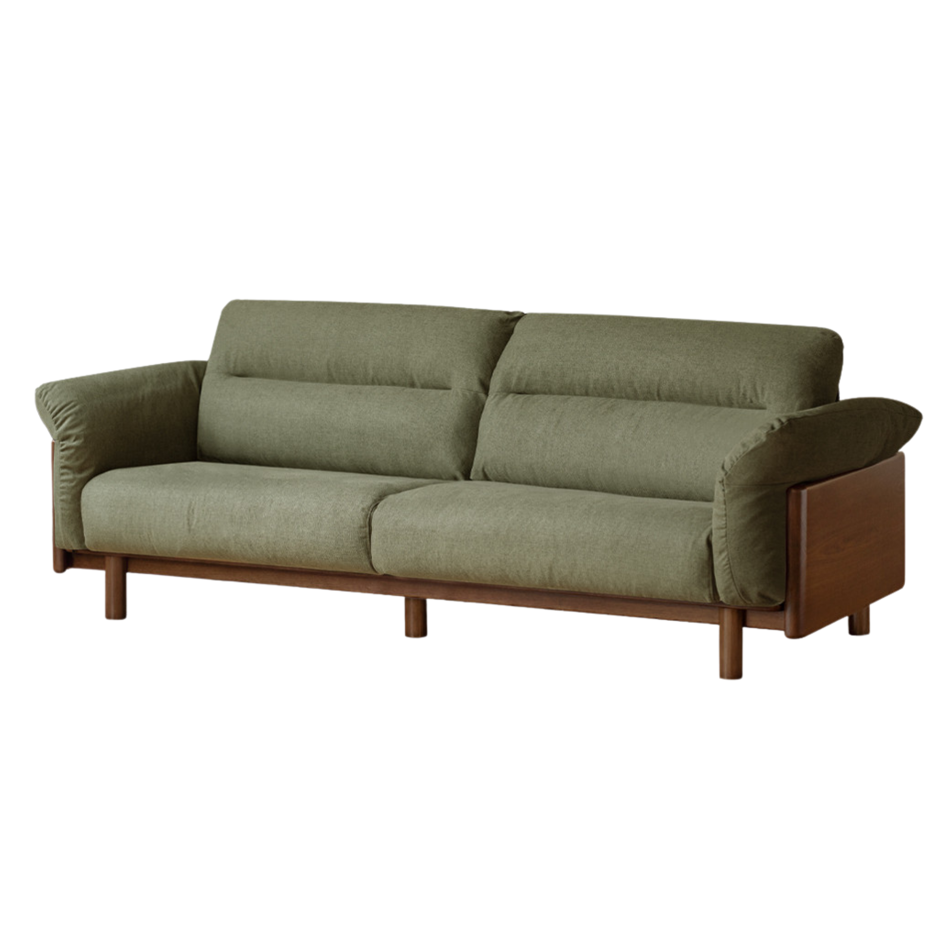 Black Walnut, Oak Solid Wood Sofa Genuine Leather, fabrics