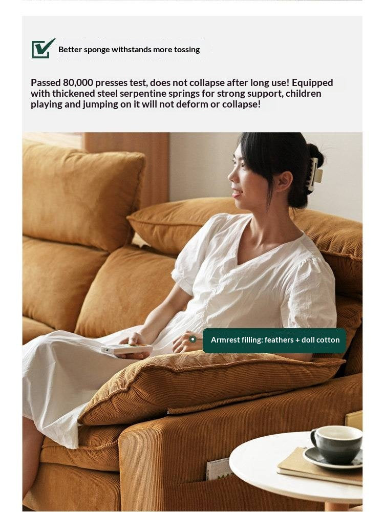 Fabric High Back Straight Sofa Modern.