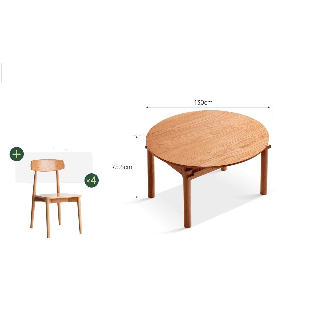 Retractable folding cherry wood round table )