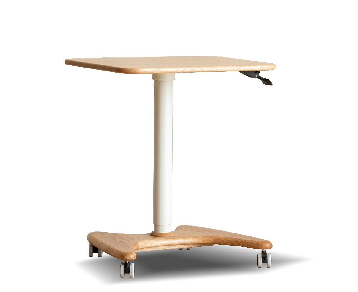Oak solid wood Standing desk lifting movable Side Table"